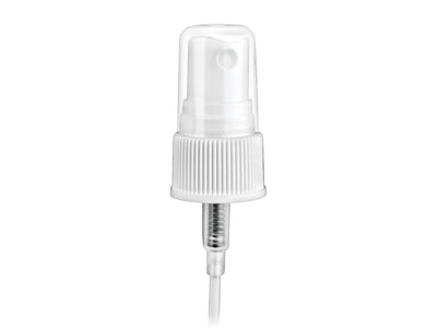 20-410 White Fine Ribbed Fine Mist Sprayer 3.625" Dip Tube (Output 0.16cc)