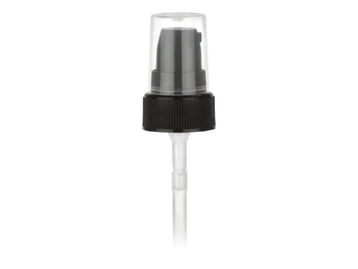 22-400 Black Ribbed Cosmetic Treatment Pump (4.1875" dip tube)
