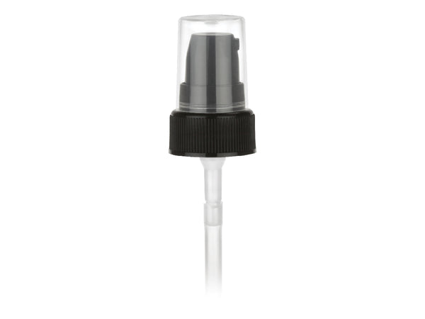 22-400 Black Ribbed Cosmetic Treatment Pump (4.1875" dip tube)
