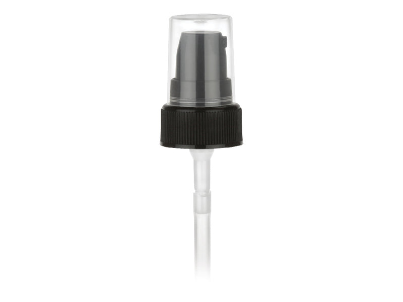 22-400 Black Ribbed Cosmetic Treatment Pump (4.1875" dip tube)