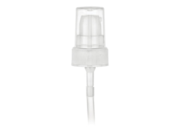 22-400 White Ribbed Cosmetic Treatment Pump (4.1875" Diptube)