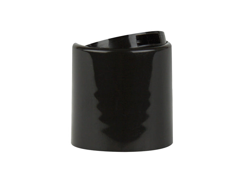 24-410 Black Smooth Disc Top Cap (Pressure Sensitive Liner)