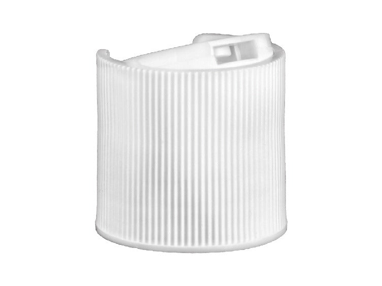24-410 White Ribbed Plastic Disc Top Cap