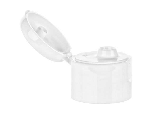 24-410 White Smooth Snap Top Plastic Cap PP (.187" Orifice)