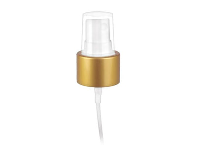 24-410 Brushed Gold/White Metal Shell Fine Mist Sprayer (6.875" Dip Tube, .12cc-.14cc Output)