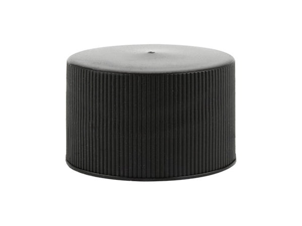 24-410 Black Ribbed Cap (Heat Induction Seal for PET)