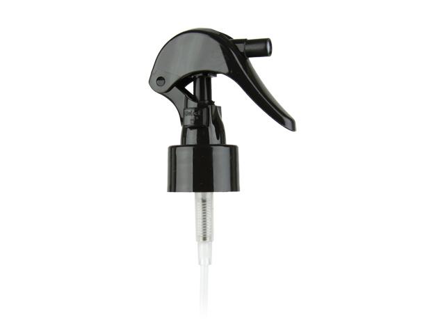 24-410 Black Smooth Fine Mist Mini Curve Trigger Sprayer (6.75" Dip tube, .21mL Output)