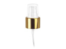 24-410 Smooth Gold/White Metal Shell Fine Mist Sprayer 6.875" Dip Tube (Output 0.12cc-.14cc)