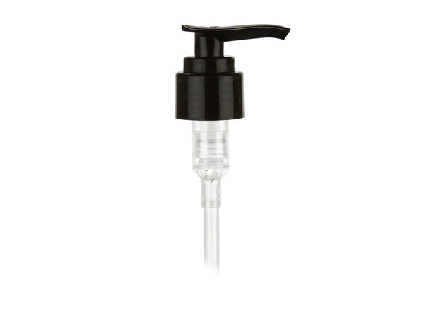 24-410 Smooth Black Lotion Pump lock down Head 6.25" Dip Tube (Output 2cc)