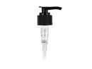 24-410 Ribbed Black Lotion Pump lock down Head 7.5" Dip Tube (Output 2cc)