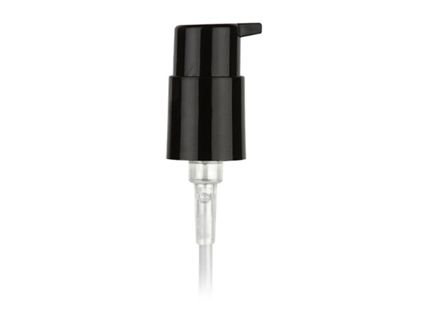 24-410 Smooth Black Lotion Pump lock up Head 6.875" Dip Tube (Output .5cc)