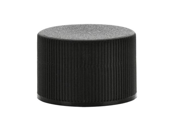 24-410 Black Ribbed Stipple Top Cap PP (F-217 Foam Liner)