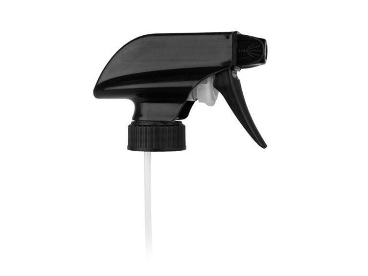 28-400 Black Ribbed Trigger Sprayer (9.25" Dip Tube, 1.3cc Output)