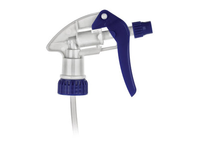 28-400 Blue/White Ribbed Trigger Sprayer Adjustable Nozzle with Filter (9.25" Diptube) 1.10cc