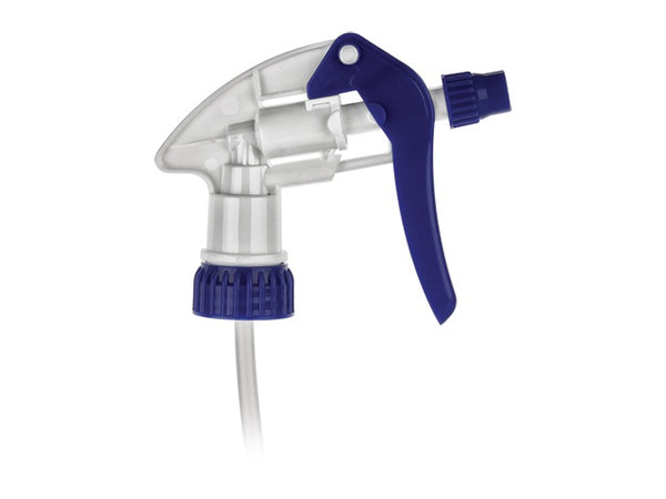28-400 Blue/White Ribbed Trigger Sprayer Adjustable Nozzle (9.25" Diptube) 1.10cc