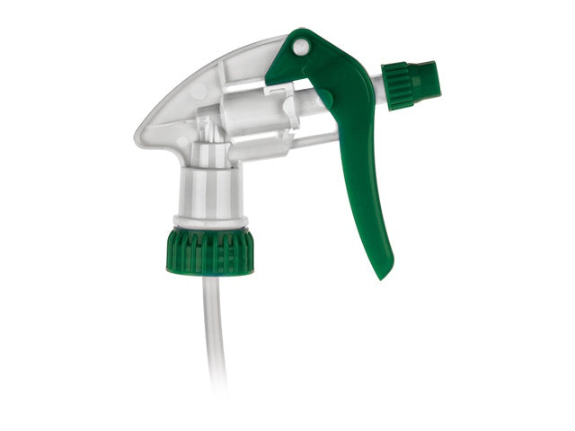 28-400 Green/White Ribbed Trigger Sprayer Adjustable Nozzle (9.25" Diptube) 1.10cc