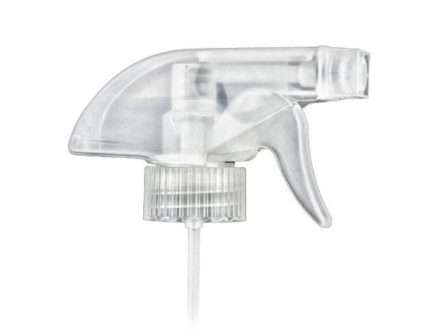 28-400  Natural-Colored Ribbed Trigger Sprayer (9.25" Diptube, .60cc Output)