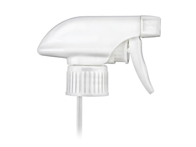 28-400 White Ribbed Trigger Sprayer, All Plastic, Spray/Stream/Off (9.875" Diptube) 1.1cc
