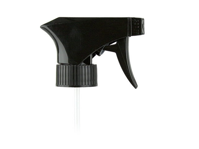 28-400 Black Ribbed Trigger Sprayer (9.25" Diptube) .9cc