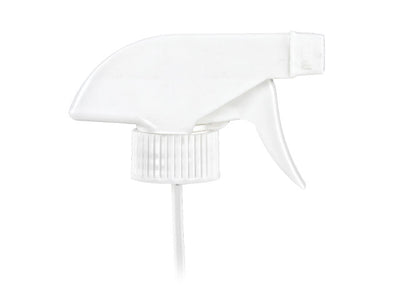 28-400 White Ribbed Trigger Sprayer Spray/Stream/Off (9.875" Diptube, .60cc Output)