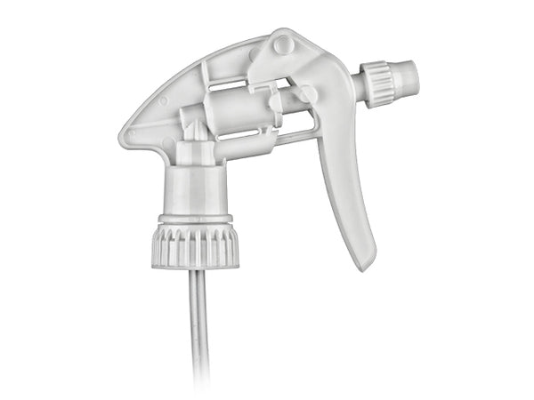 28-400 White Ribbed Trigger Sprayer Adjustable Nozzle (9.875" dip tube)