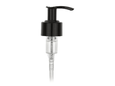 28-410 Smooth Black Lotion Pump lock up Head 9.25" Dip Tube (Output 2.2cc)