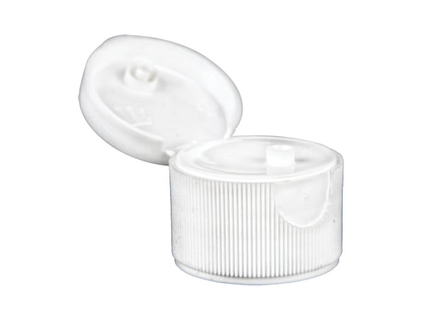 28-410 White Ribbed Snap Top Cap (.125" Orifice)
