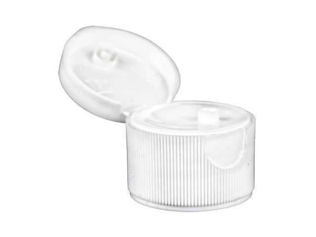 28-410 White Ribbed Snap Top Cap (.125" Orifice)