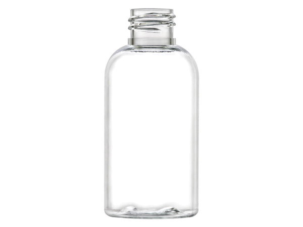 2 oz Clear 20-410 Boston Round PET Plastic Bottle