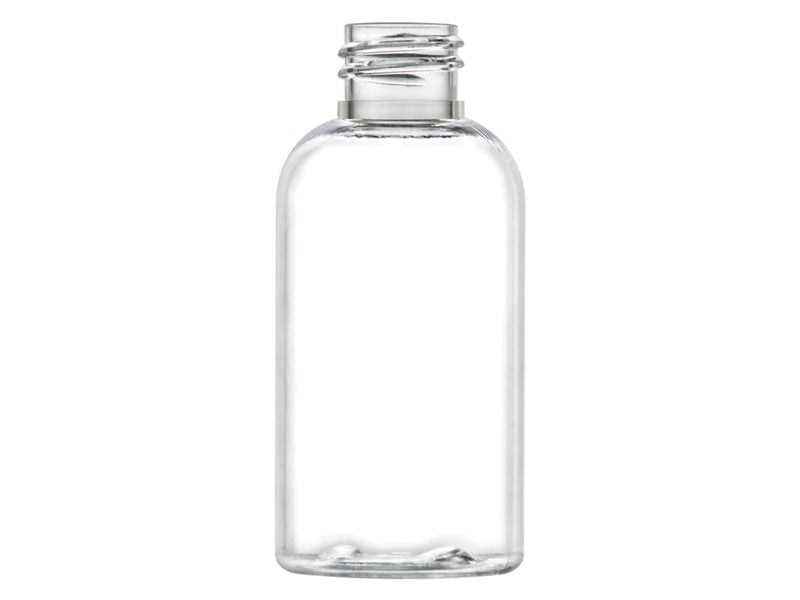 2 oz Clear 20-410 Boston Round PET Plastic Bottle