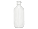 2 oz White 20-400 Boston Round Opal Glass Bottle