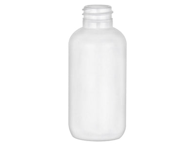 2 oz White 20-410 HDPE Boston Round Plastic Bottle