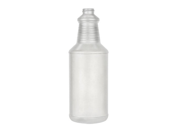 32 oz Natural-Colored 28-400 HDPE Carafe Style Round Ringed Neck Label Panel