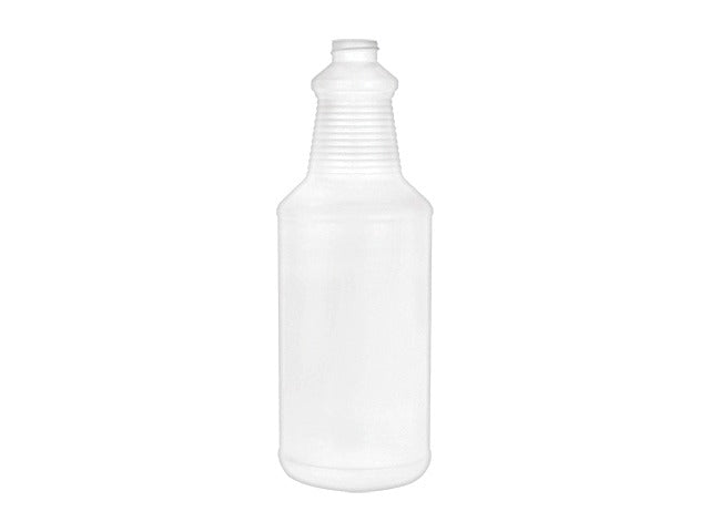 32 oz White 28-400 HDPE Carafe Style Round Ringed Neck Plastic Bottle