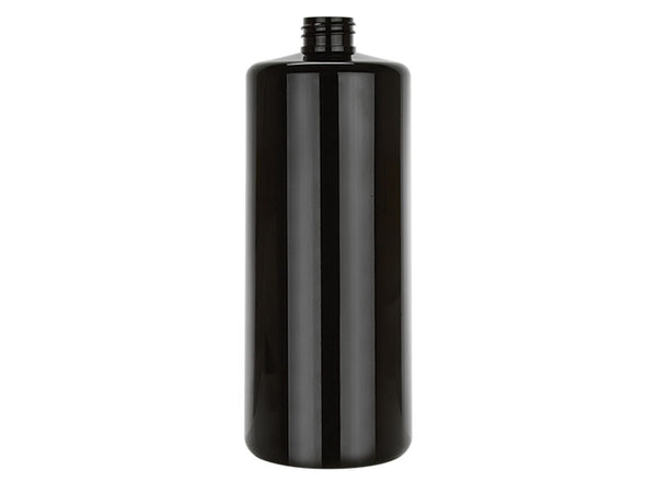 32 oz Black PET Cylinder Round Bottle 28-410