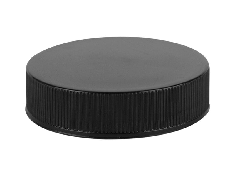 38-400 Black Ribbed Plastic Cap (Pressure Sensitive and Foam Lined)