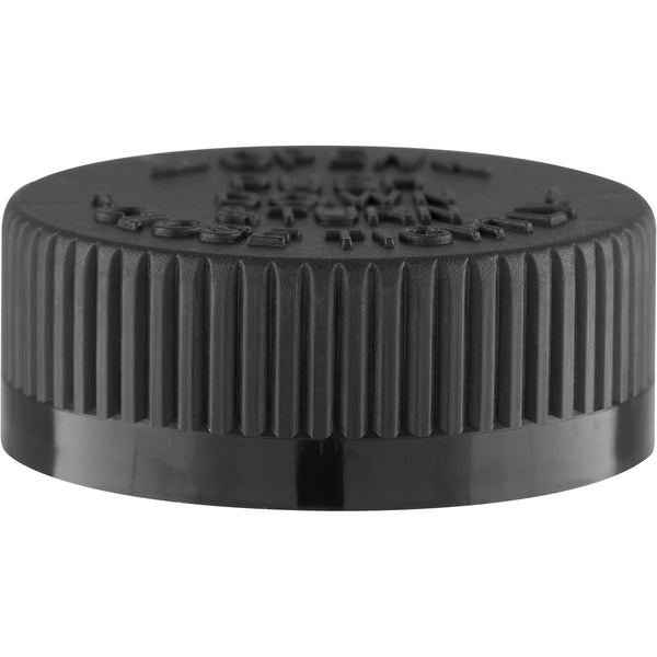 38-400 Black Child Resistant Cap (Universal Heat Seal + Foam Liner)