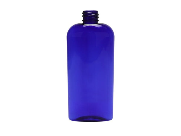 4 oz Cobalt Blue Cosmo Oval Round Bottle 20-410 Neck Finish