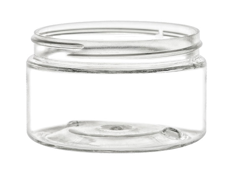 8 oz Clear PET Heavy Wall Plastic Jar with Smooth White Lid