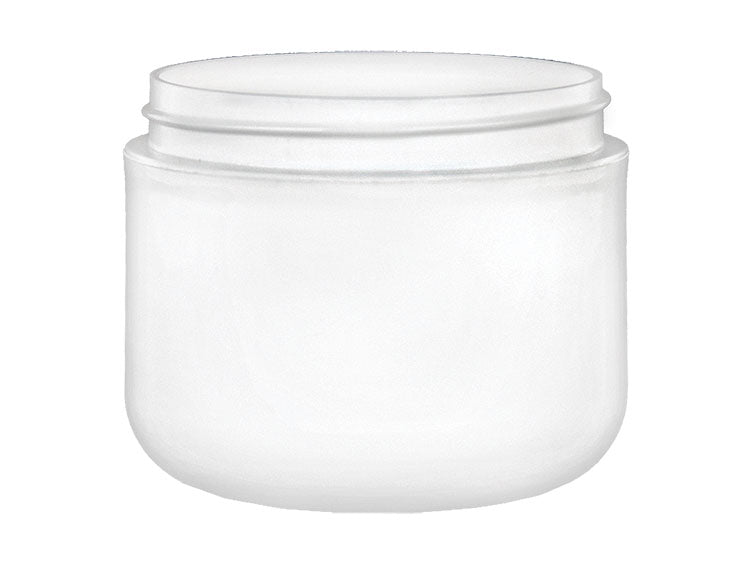 4 oz White 70-400 PP Double-Wall Round Base Plastic Jar