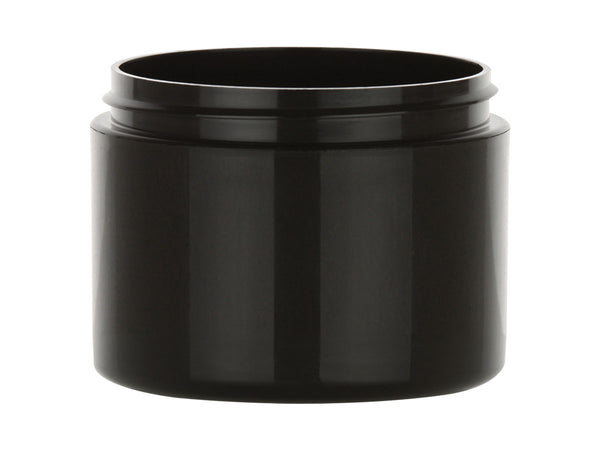 4 oz Black 70-400 Double Wall PP Plastic Jar Square Base