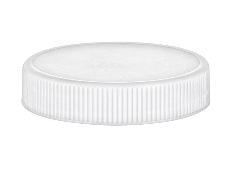 58-400 White Ribbed Plastic Cap (Universal Heat Seal Liner)