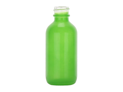 60 mL (2 oz) Lime Green 20-400 Glass Euro Dropper Style Boston Round Bottle