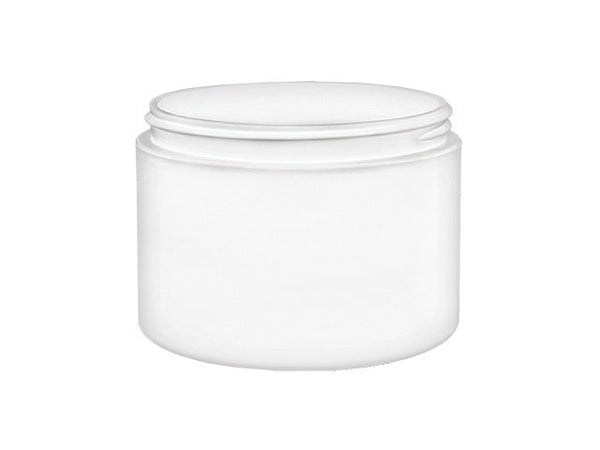 8 oz White 89-400 Double-Wall PP Jar Square Base