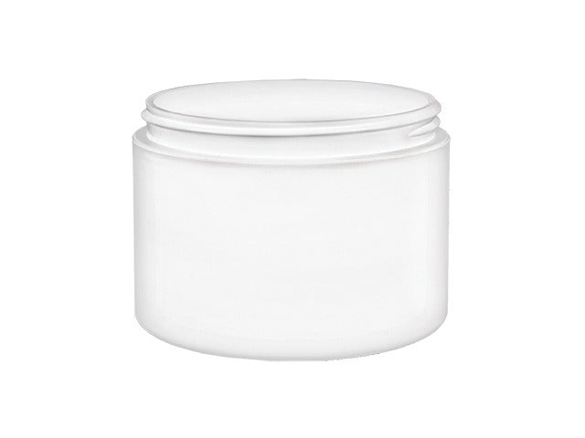 8 oz White 89-400 Double-Wall PP Jar Square Base