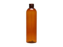 8 oz Amber 24-410 PET  Cosmo Round Bottle