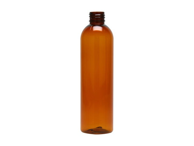 8 oz 24-410 PET Amber Cosmo Round Bottle