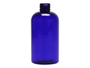 8 oz Blue Boston Round Plastic Bottle 24-410 PET