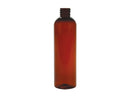 8 oz Dark Amber 24-410 PET Cosmo Round Plastic Bottle