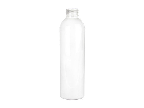 8 oz Cosmo Round Plastic Bottle 24-410 White PET
